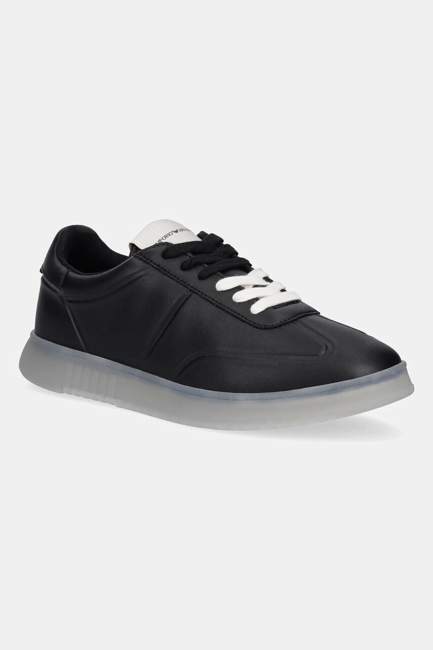 Levně Kožené sneakers boty Emporio Armani černá barva, X4X694 XF846 00002