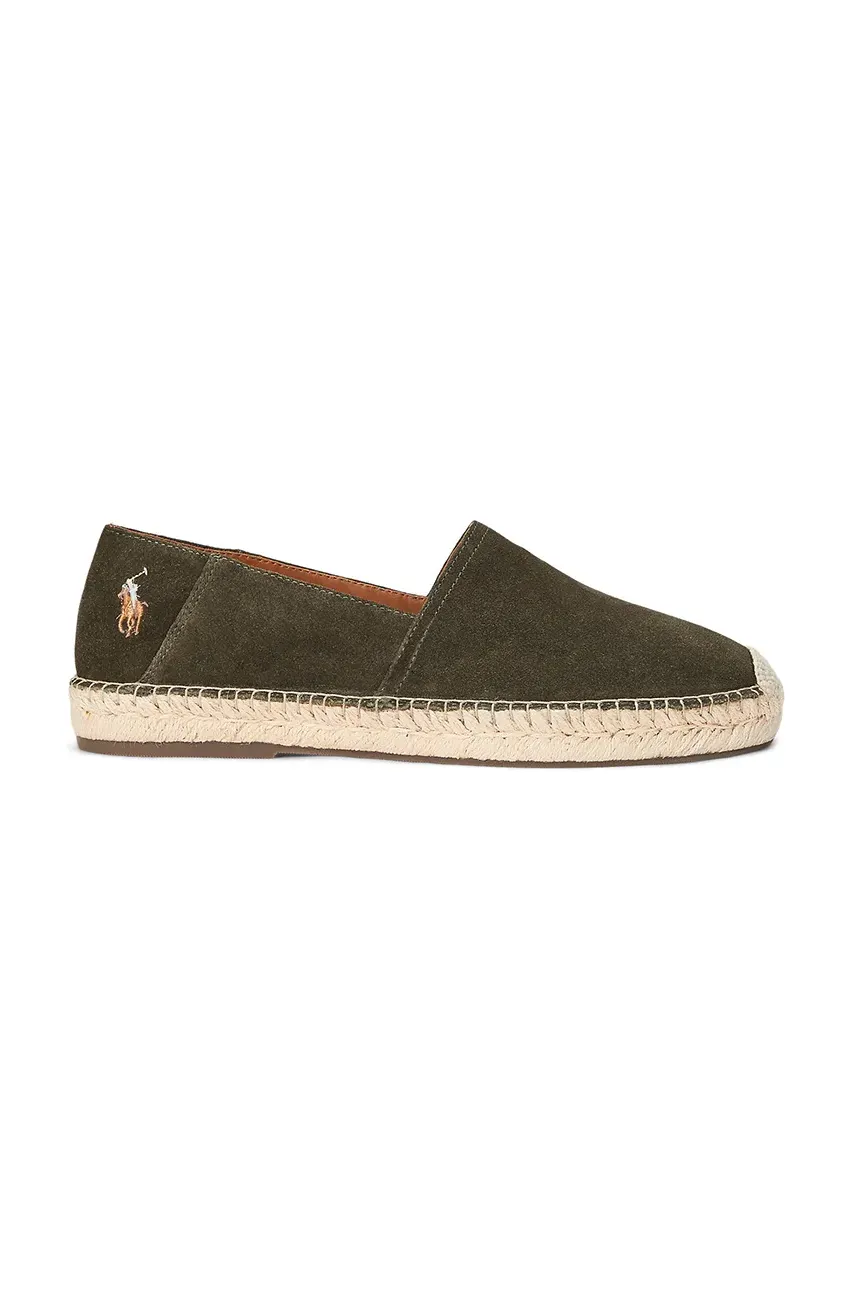 Levně Semišové espadrilky Polo Ralph Lauren Cevio Slip zelená barva, 803961282002