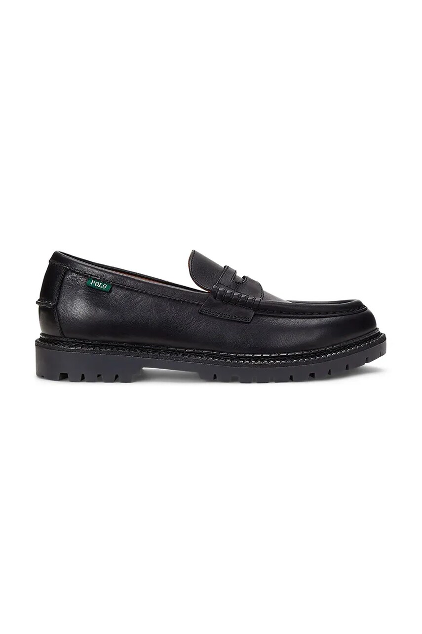 Levně Kožené mokasíny Polo Ralph Lauren Jett Penny pánské, černá barva, 803961420001