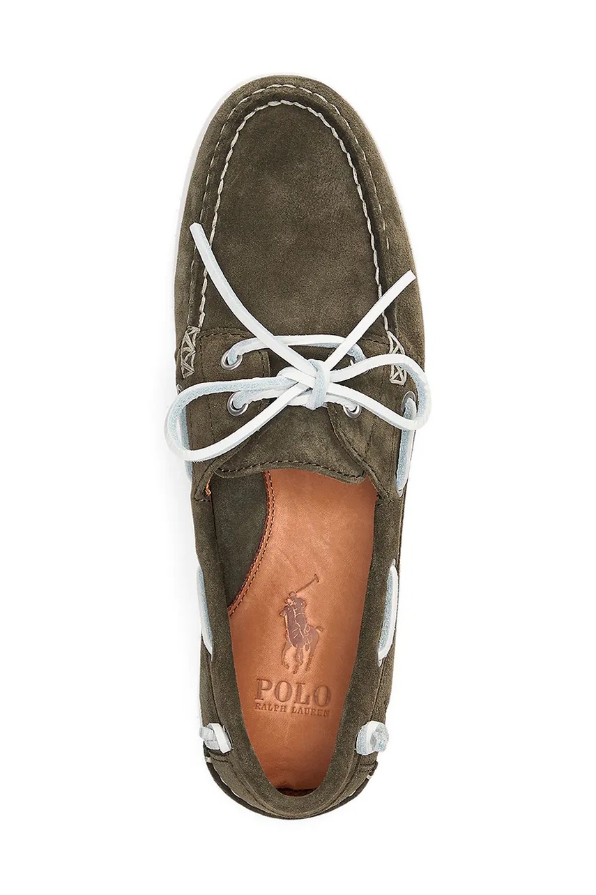 Замшеві мокасини Polo Ralph Lauren Merton Boat чоловічі колір зелений 803961291002 