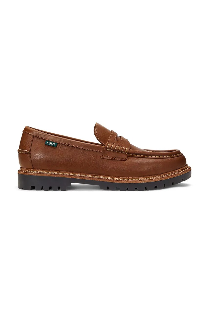 Levně Kožené mokasíny Polo Ralph Lauren Jett Penny pánské, hnědá barva, 803961420002