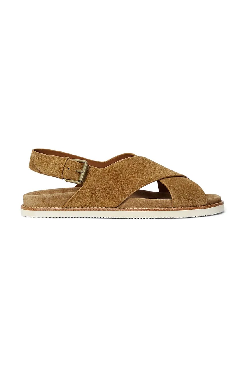 Levně Semišové sandály Polo Ralph Lauren Zane pánské, béžová barva, 803961445002