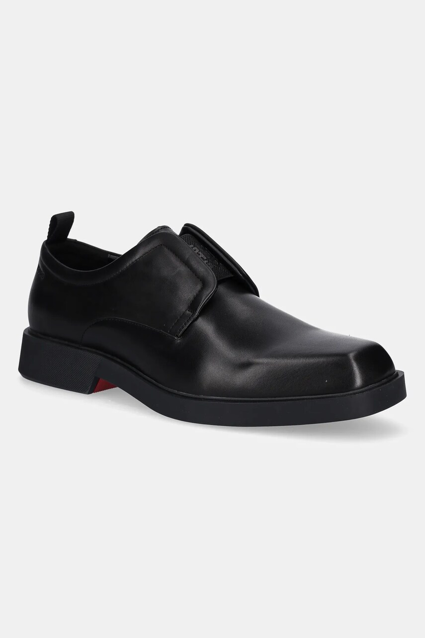 HUGO pantofi de piele Iker barbati, culoarea negru, 50541800