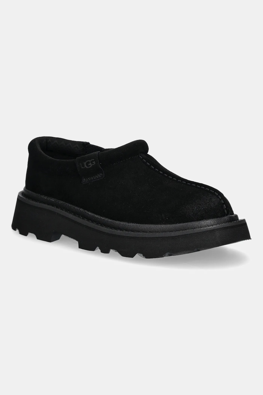 UGG mocasini din piele intoarsa Tasman Lug barbati, culoarea negru, 1166913-BLK