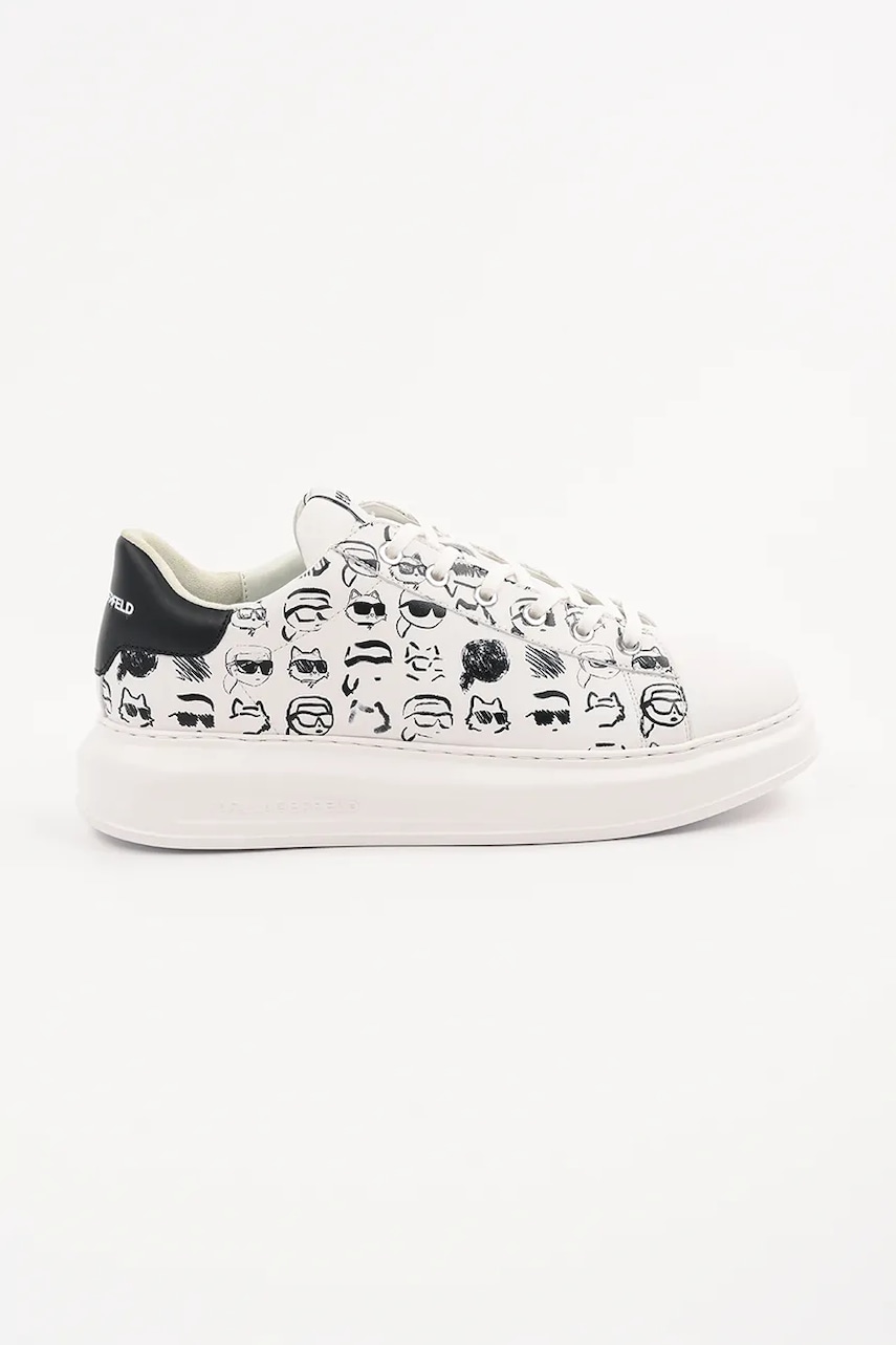 Karl Lagerfeld sneakers din piele KAPRI MENS barbati, culoarea alb, KL52512T