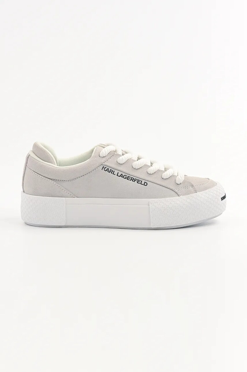 Levně Semišové tenisky Karl Lagerfeld SKATE LO LACE šedá barva, KL50722