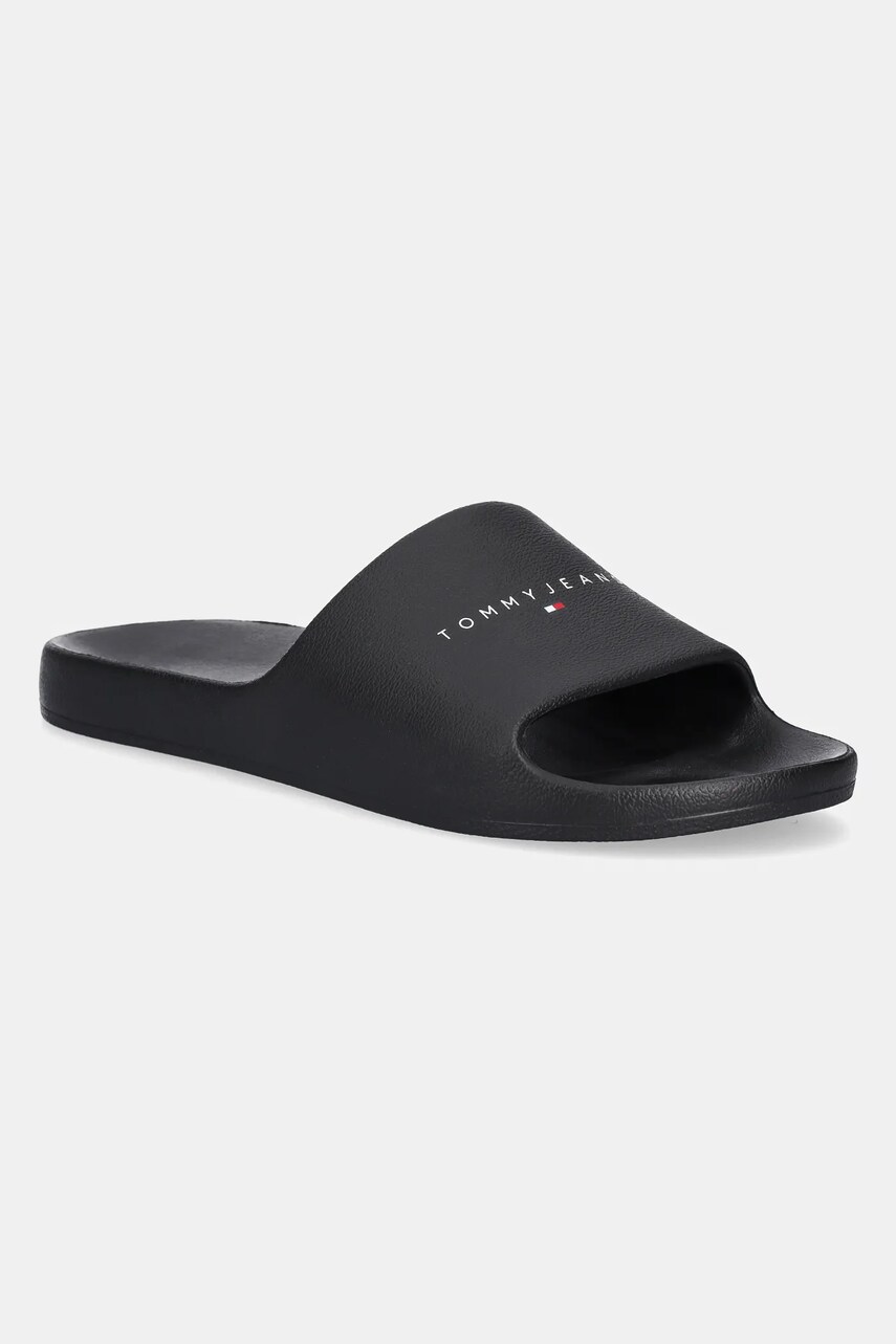 Tommy Jeans papuci BASIC SANDAL barbati, culoarea negru, EM0EM01559