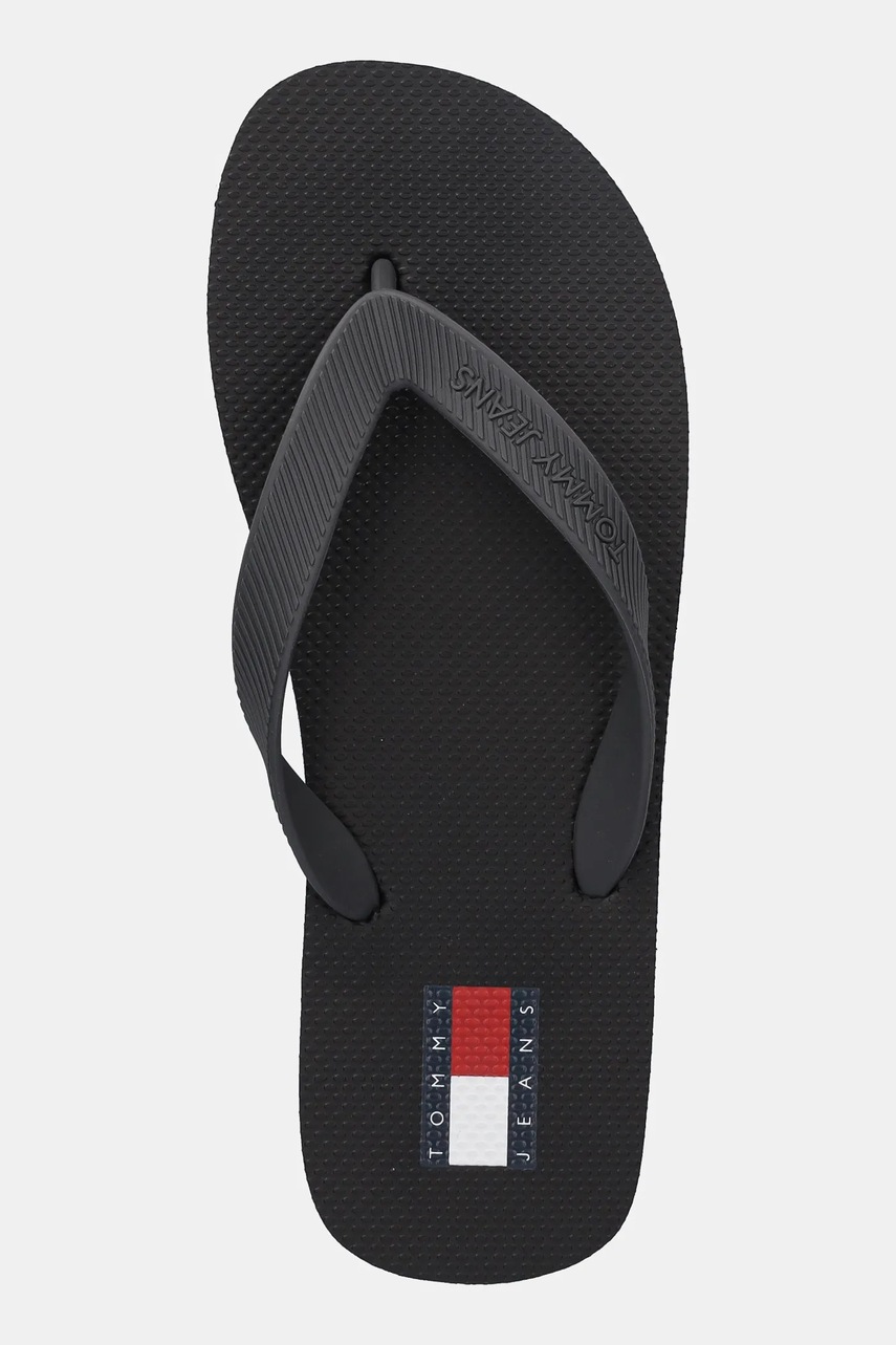 Σαγιονάρες Tommy Jeans BEACH SANDAL χρώμα: μαύρο, EM0EM01560 φωτογραφία