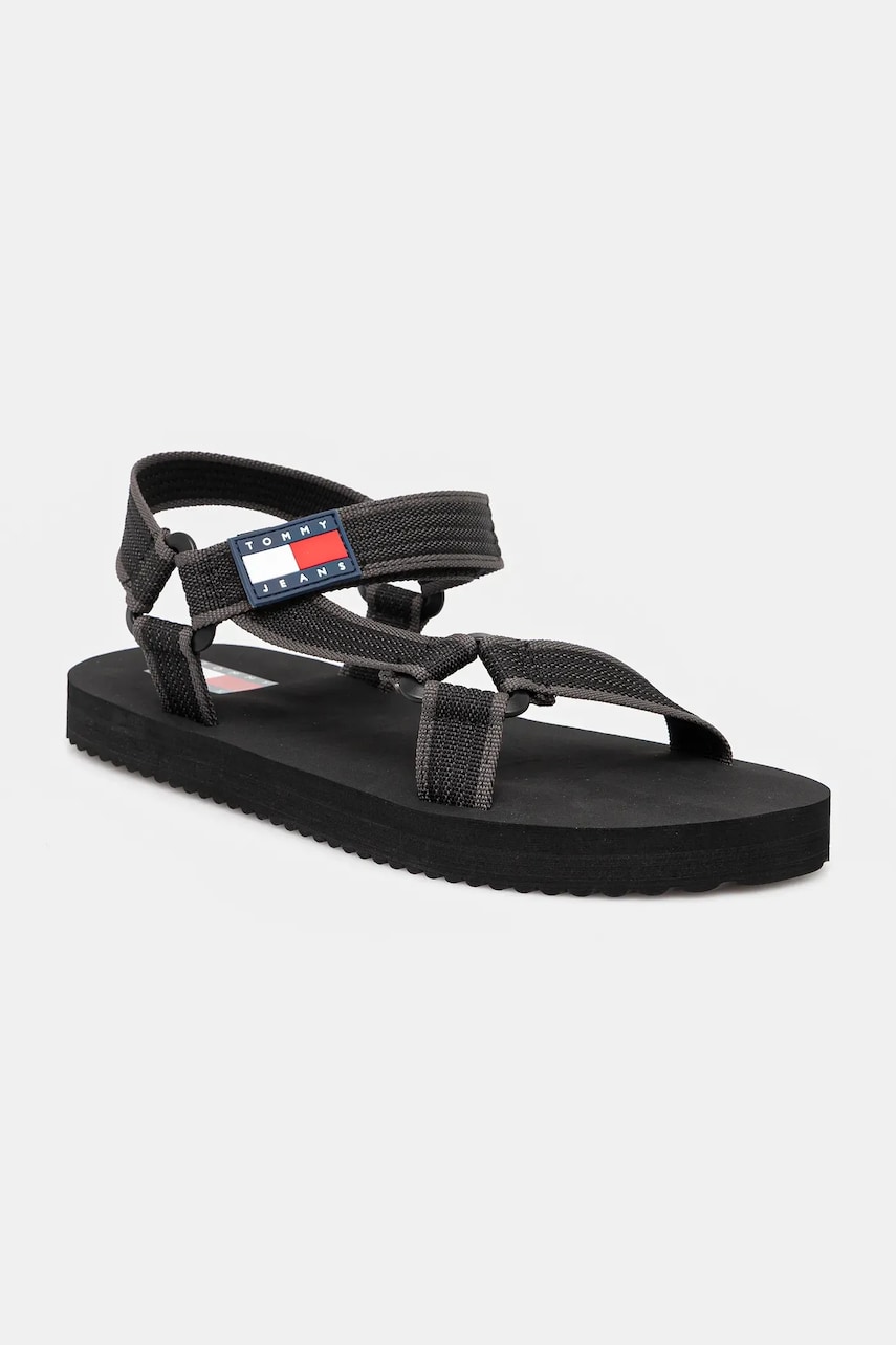 Tommy Jeans sandale CASUAL SANDAL barbati, culoarea gri, EM0EM01563