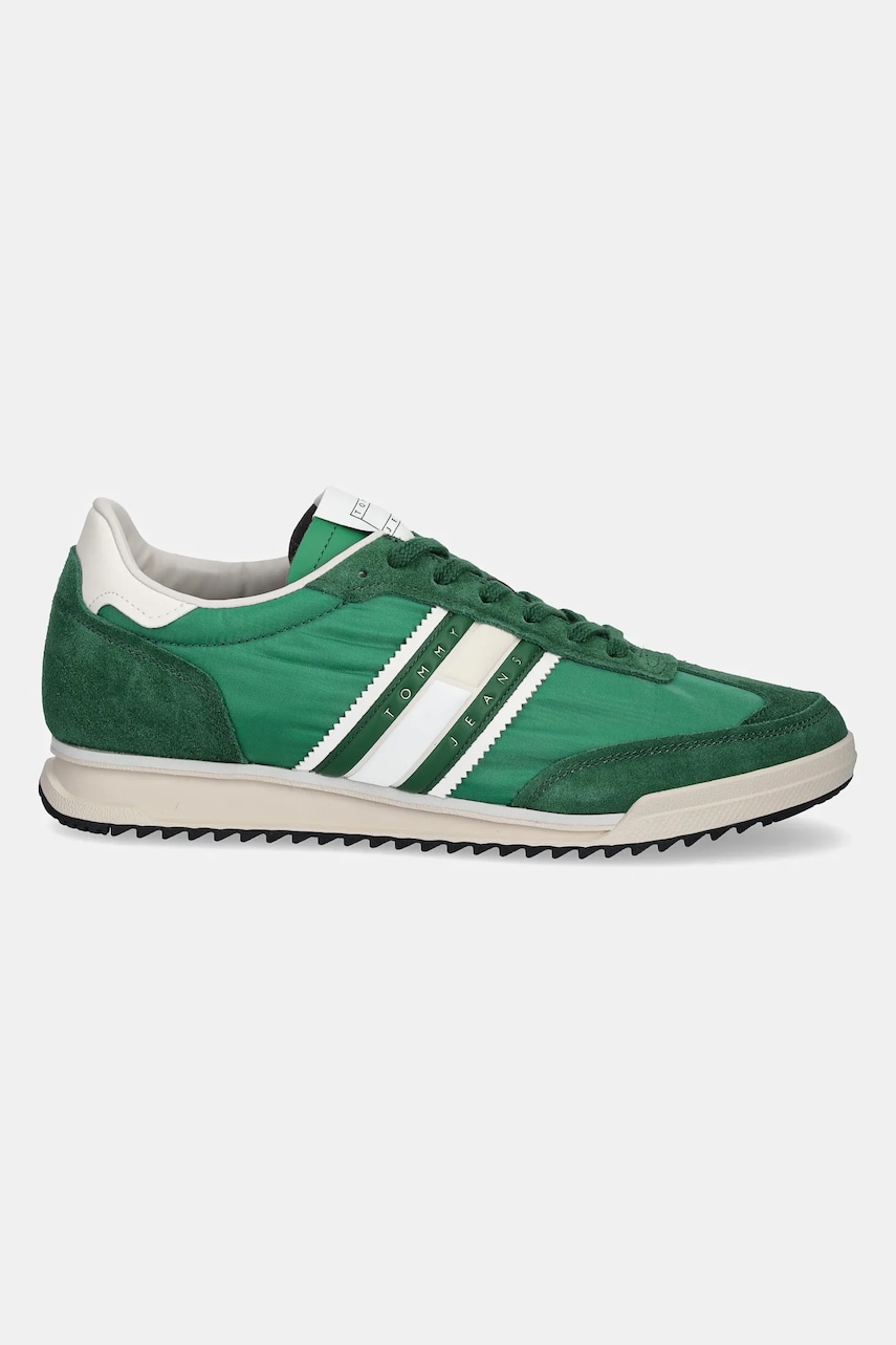 Кроссовки Tommy Jeans RETRO RUNNER CLEATED цвет зелёный EM0EM01527 Кроссовки Tommy Jeans RETRO RUNNER CLEATED цвет зелёный EM0EM01527