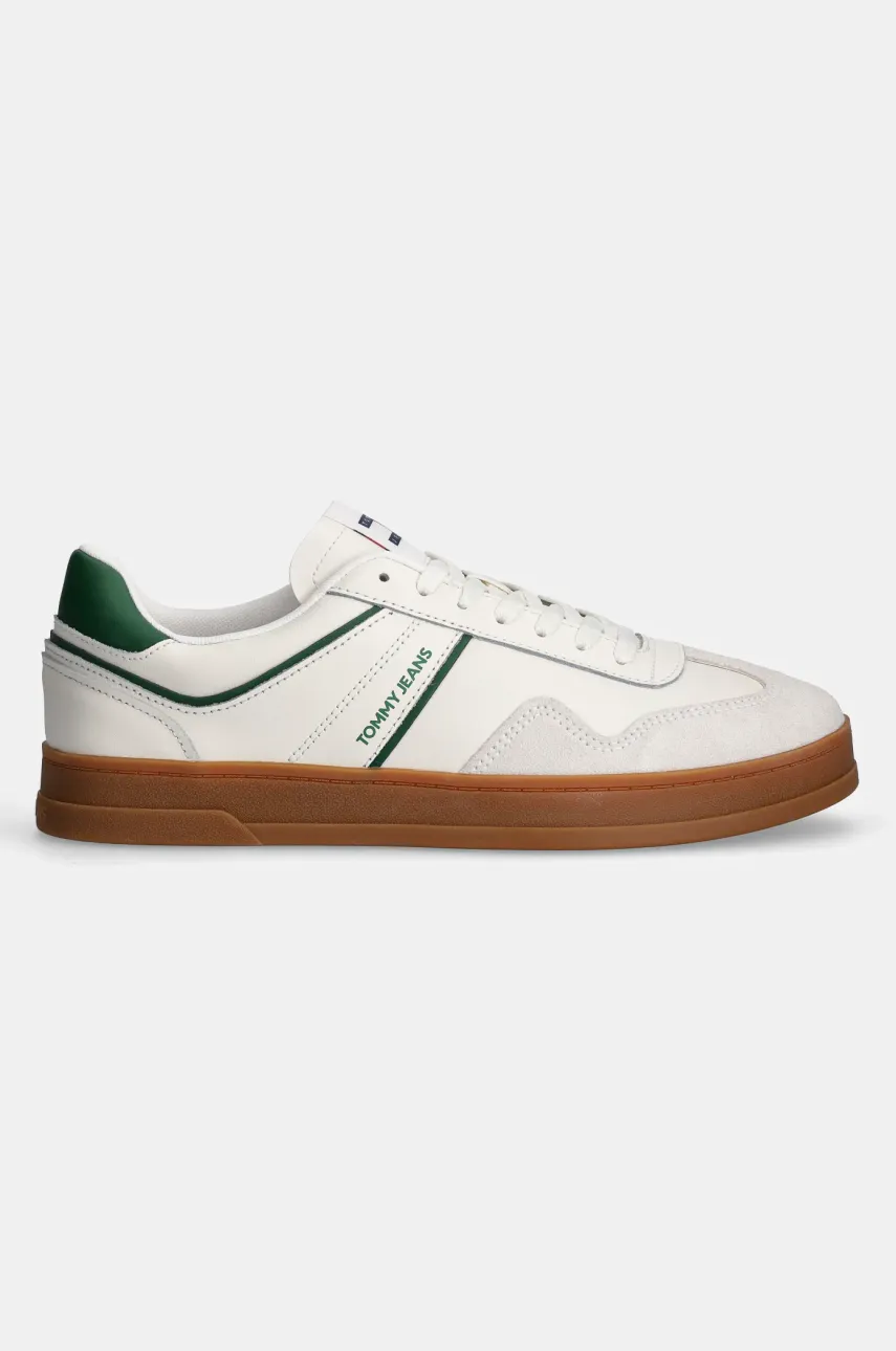Кроссовки Tommy Jeans THE GREENWICH LEATHER цвет бежевый EM0EM01571 Кроссовки Tommy Jeans THE GREENWICH LEATHER цвет бежевый EM0EM01571