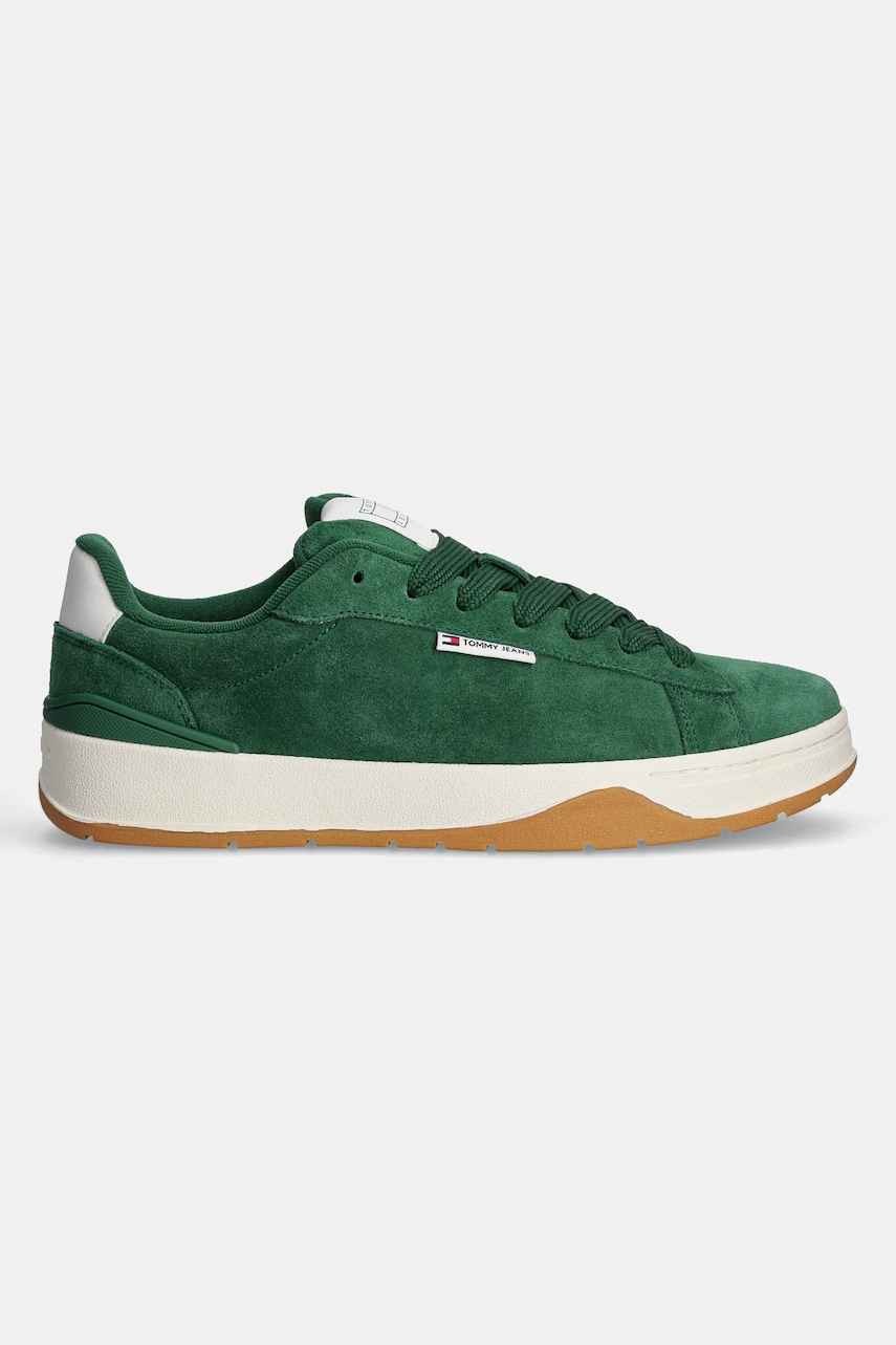 Замшевые кроссовки Tommy Jeans SKATER SNEAKER цвет зелёный EM0EM01607 Замшевые кроссовки Tommy Jeans SKATER SNEAKER цвет зелёный EM0EM01607