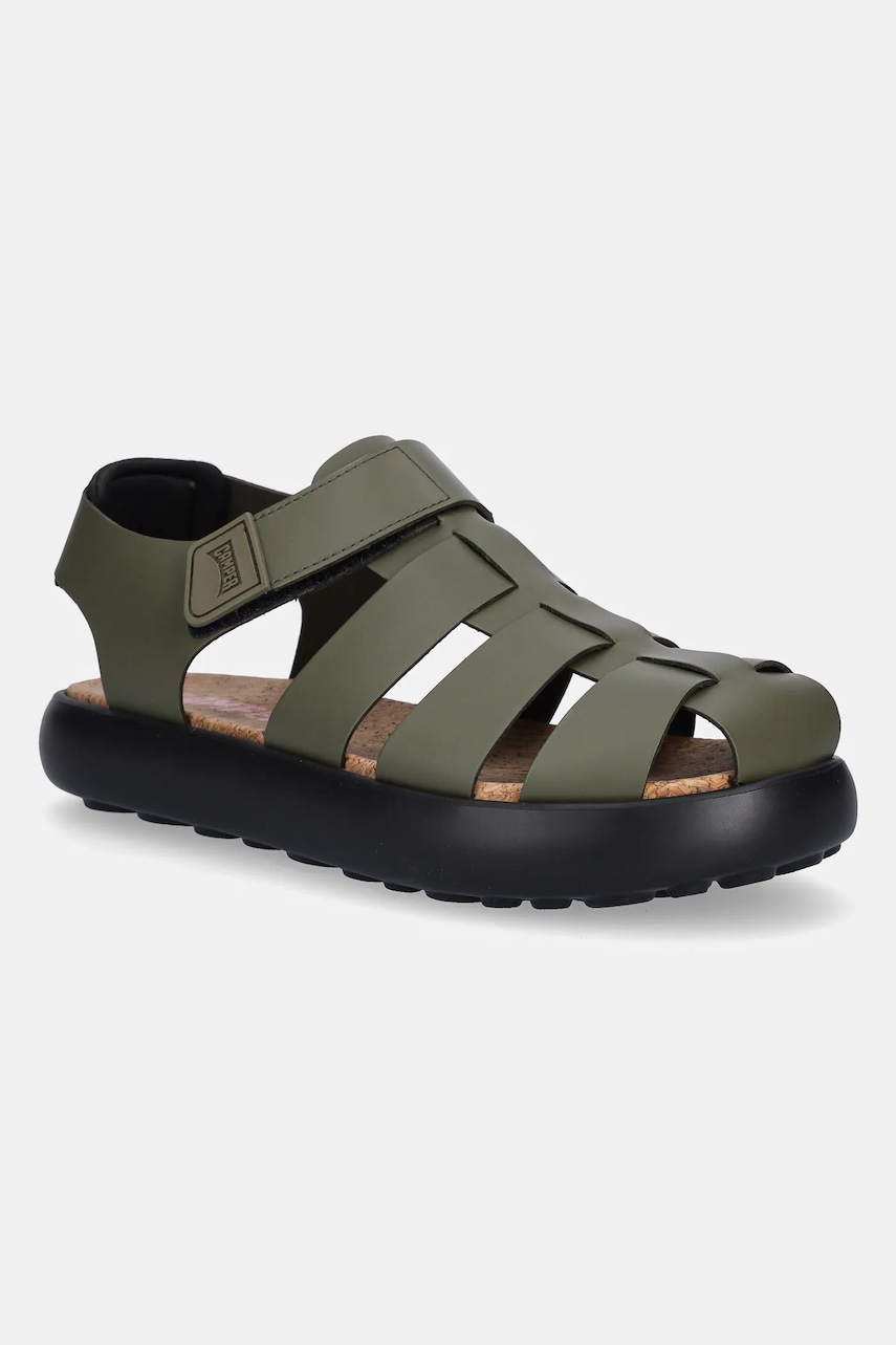 Camper sandale de piele Pelotas Flota Sandal barbati, culoarea verde, K100938-004 Camper sandale de piele Pelotas Flota Sandal barbati, culoarea verde, K100938-004