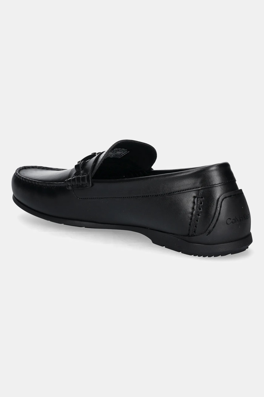 Шкіряні мокасини Calvin Klein DRIVER W/ NY BIT LTH чоловічі колір чорний HM0HM01701 