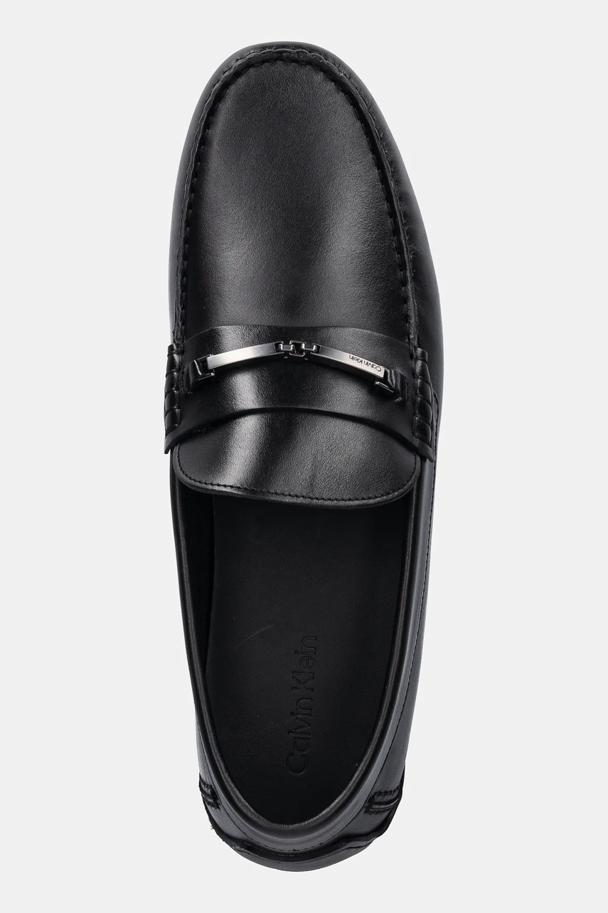 Шкіряні мокасини Calvin Klein DRIVER W/ NY BIT LTH чоловічі колір чорний HM0HM01701 