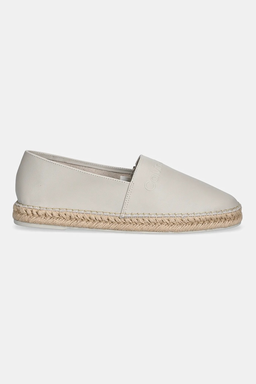 Кожаные эспадрильи Calvin Klein ESPADRILLE LTH цвет чёрный HM0HM01882