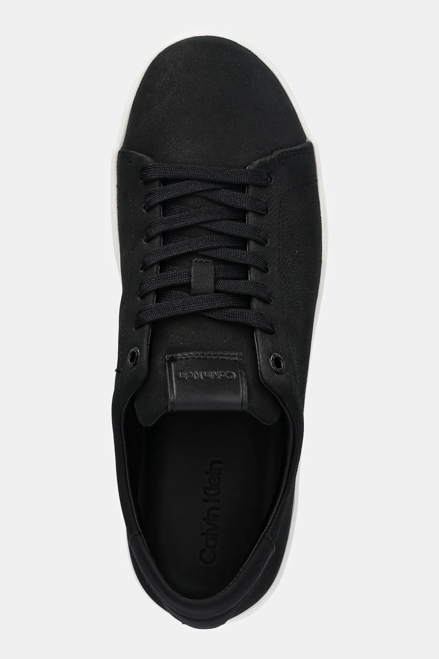 Δερμάτινα αθλητικά παπούτσια Calvin Klein LOW TOP LACE UP NU χρώμα: μαύρο, HM0HM01758 φωτογραφία