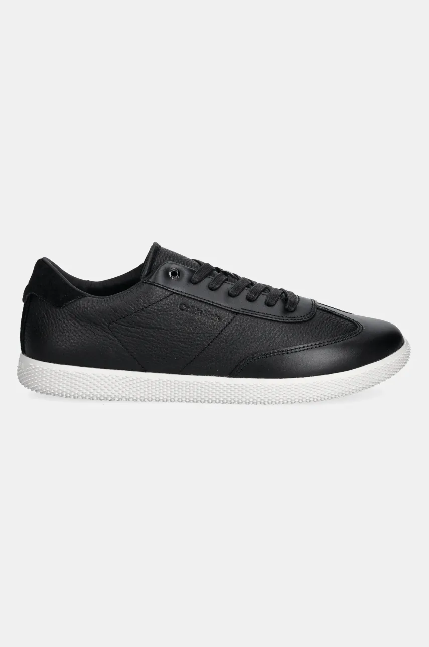 Кожаные кроссовки Calvin Klein LOW TOP LACE UP TMBL LTH цвет чёрный HM0HM01803 Кожаные кроссовки Calvin Klein LOW TOP LACE UP TMBL LTH цвет чёрный HM0HM01803