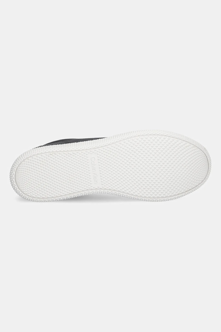 Δερμάτινα αθλητικά παπούτσια Calvin Klein LOW TOP LACE UP TMBL LTH χρώμα: μαύρο, HM0HM01803 φωτογραφία