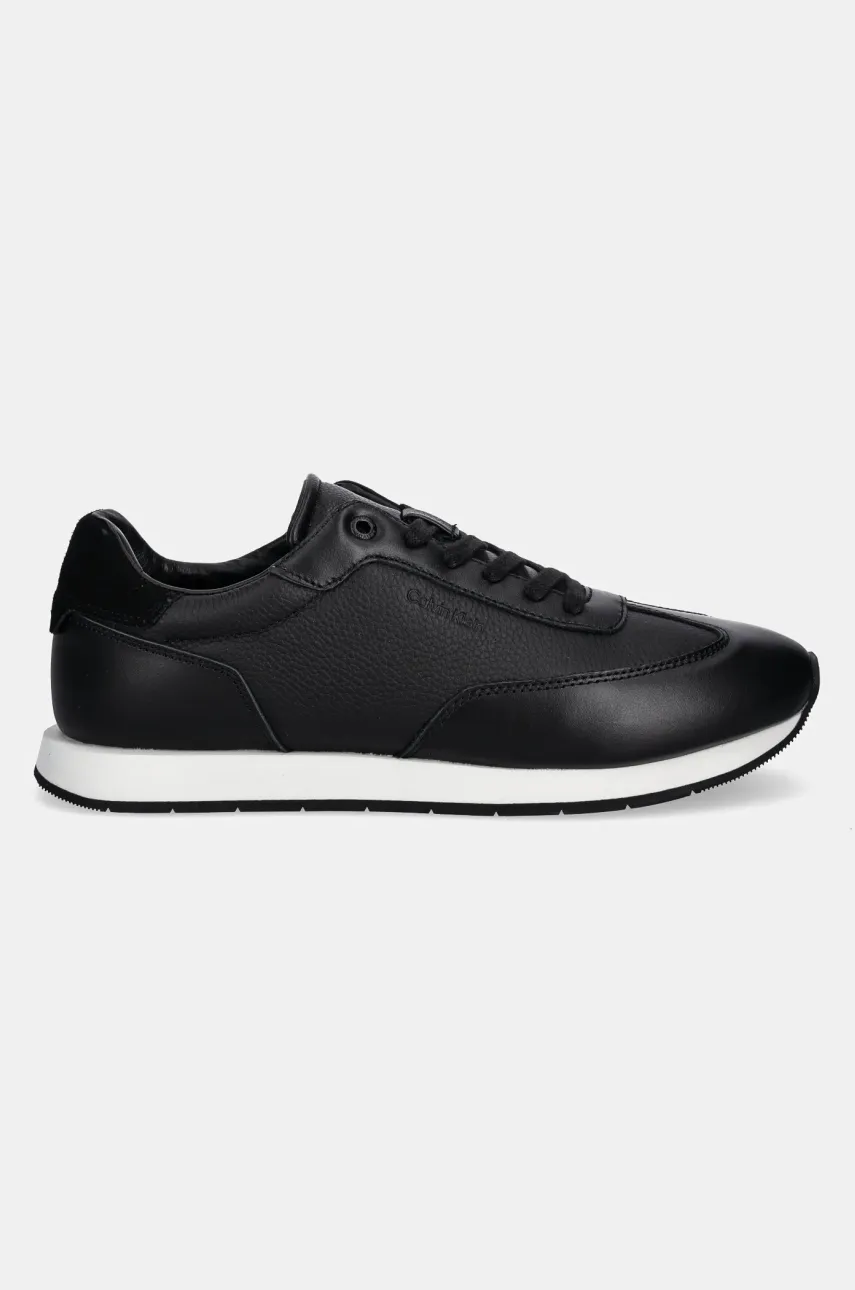 Кожаные кроссовки Calvin Klein LOW TOP LACE UP TMBL LTH мужские цвет чёрный HM0HM01804 Кожаные кроссовки Calvin Klein LOW TOP LACE UP TMBL LTH мужские цвет чёрный HM0HM01804