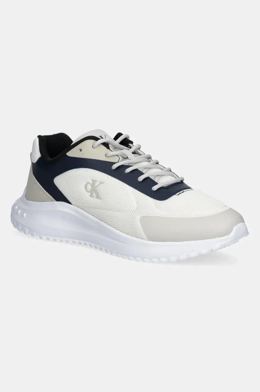 Levně Sneakers boty Calvin Klein Jeans EVA RUNNER LOW MESH MIX bílá barva, YM0YM01185