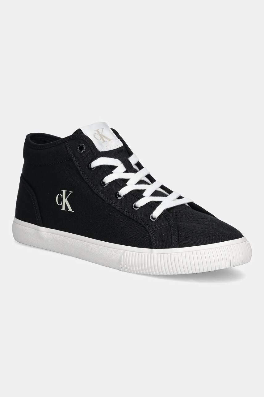 Levně Kecky Calvin Klein Jeans ESS VULC MID MG CANVAS černá barva, YM0YM01210