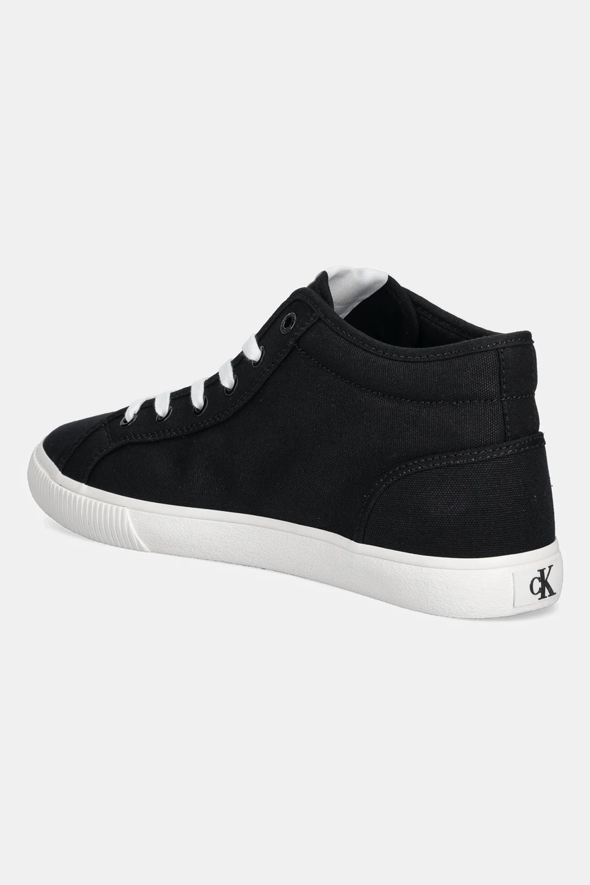 Πάνινα παπούτσια Calvin Klein Jeans ESS VULC MID MG CANVAS χρώμα: μαύρο, YM0YM01210 φωτογραφία
