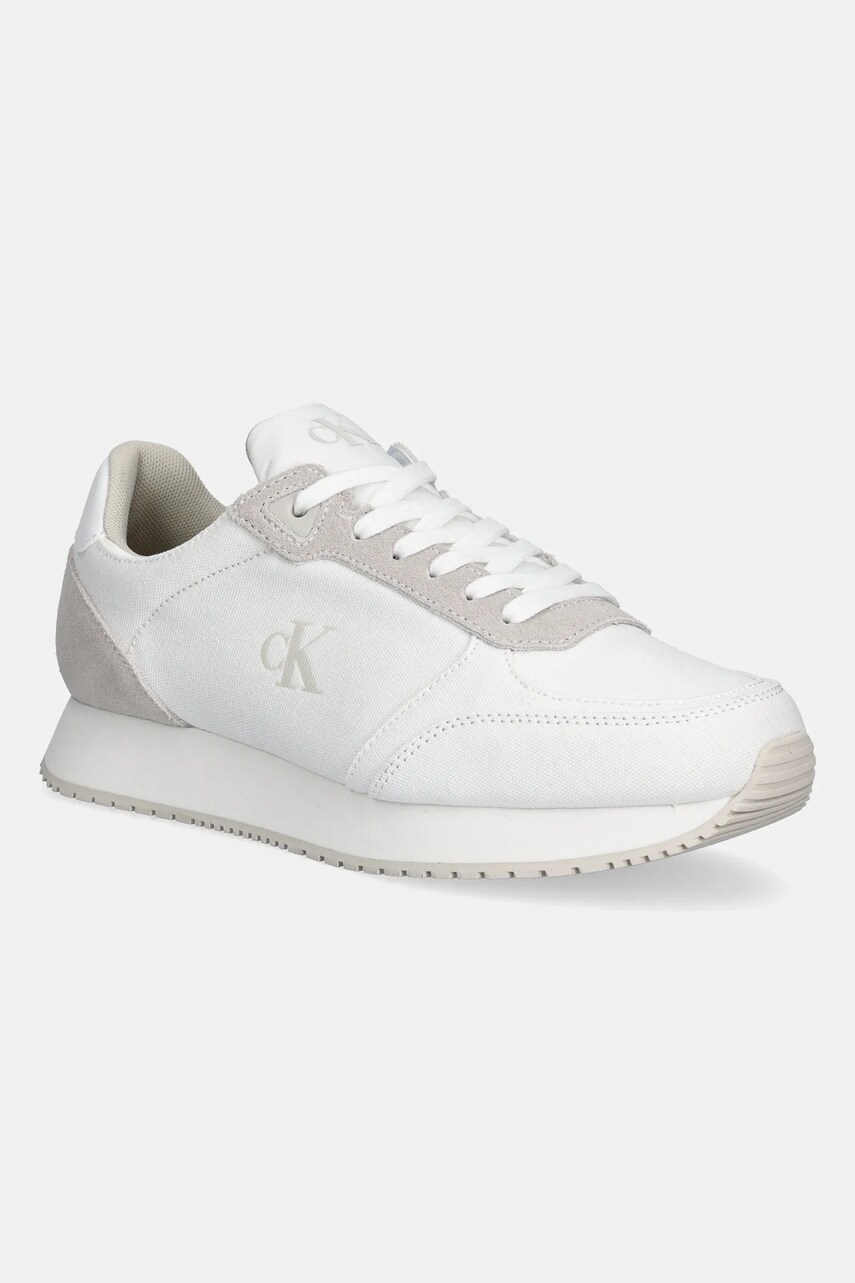 Levně Sneakers boty Calvin Klein Jeans RUNNER SOCK LACEUP MG CANVAS bílá barva, YM0YM01217