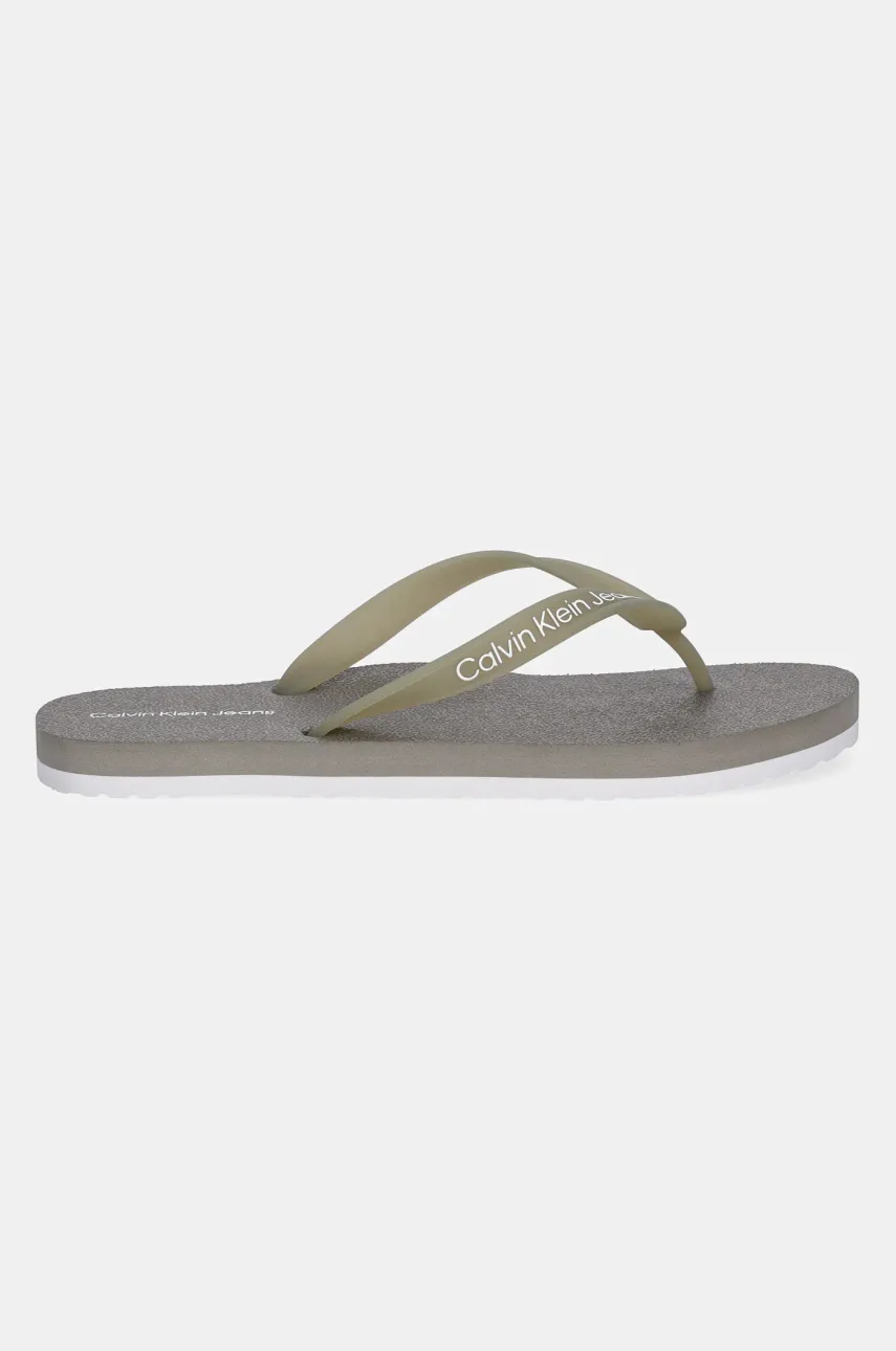 Вьетнамки Calvin Klein Jeans THONG+ TPU мужские цвет зелёный YM0YM01265 Вьетнамки Calvin Klein Jeans THONG+ TPU мужские цвет зелёный YM0YM01265