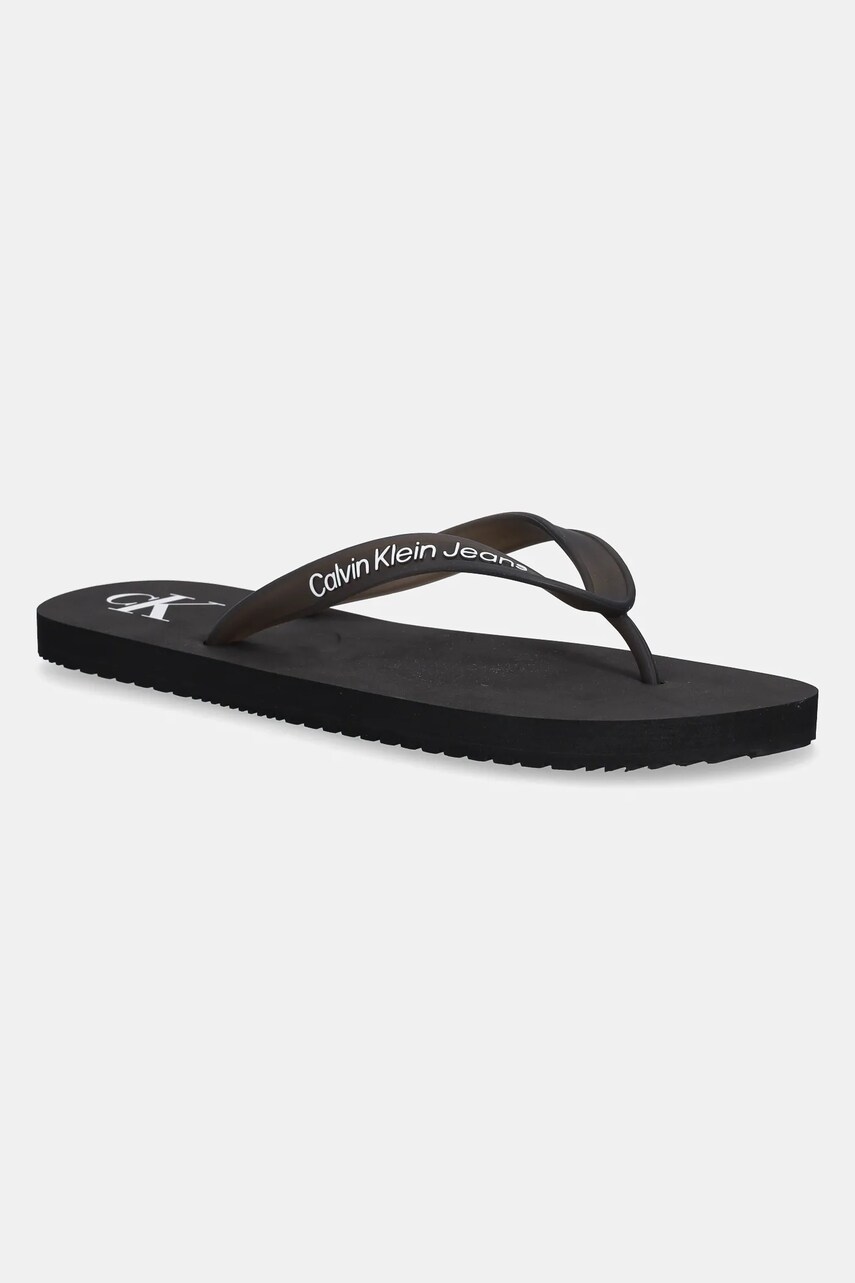 Levně Žabky Calvin Klein Jeans BEACH SANDAL TRANSPARENT TPU pánské, černá barva, YM0YM01267