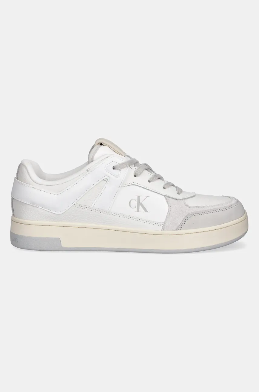 Ботинки Calvin Klein Jeans BASKET CUP LOW LACEUP LTH MIX мужские цвет белый YM0YM01308 Ботинки Calvin Klein Jeans BASKET CUP LOW LACEUP LTH MIX мужские цвет белый YM0YM01308