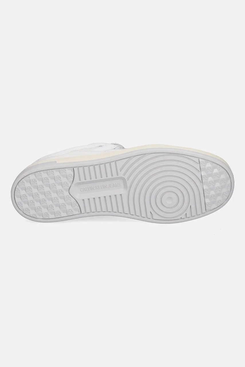 Παπούτσια Calvin Klein Jeans BASKET CUP LOW LACEUP LTH MIX χρώμα: άσπρο, YM0YM01308 φωτογραφία