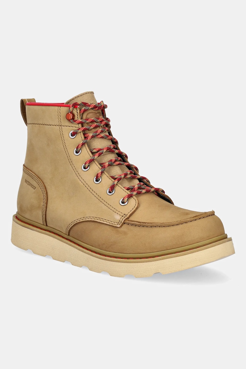 Sorel pantofi din nubuc SLABTOWN 62 MOC TOE WP G bărbați, culoarea bej, 2125981263 Sorel pantofi din nubuc SLABTOWN 62 MOC TOE WP G bărbați, culoarea bej, 2125981263