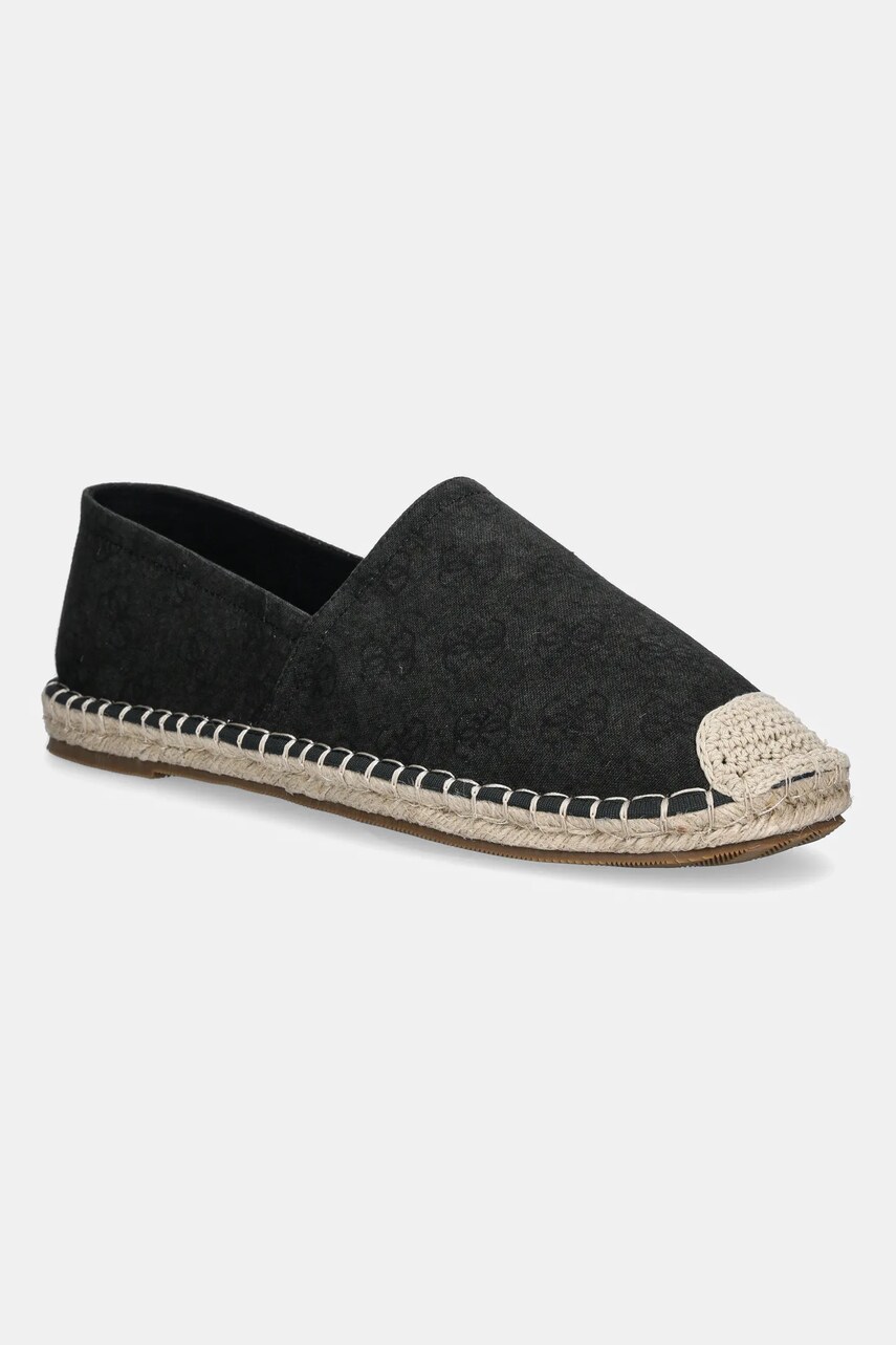 Levně Semišové espadrilky Guess ELCHE černá barva, FMJELC FAB14