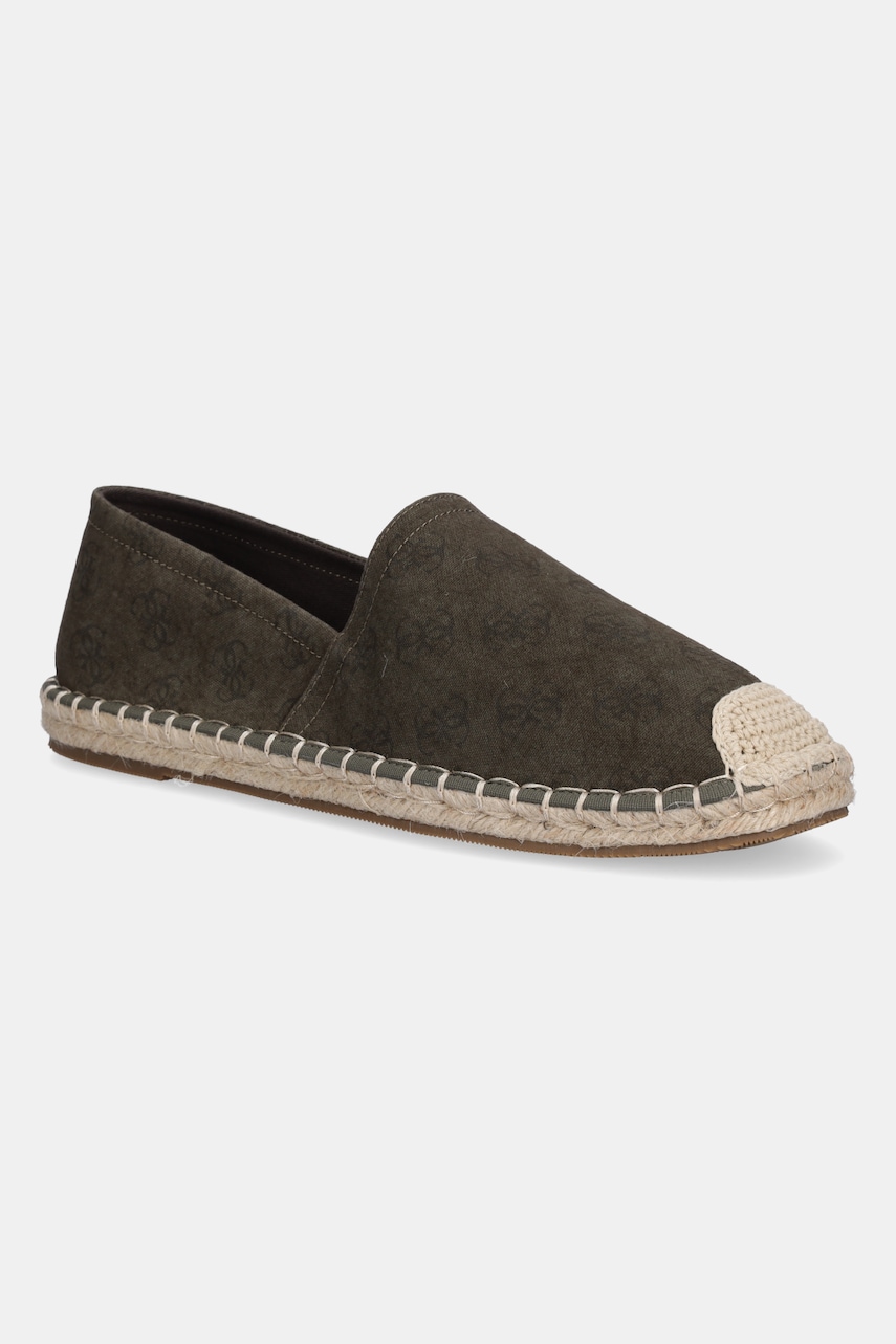 Levně Semišové espadrilky Guess ELCHE zelená barva, FMJELC FAB14