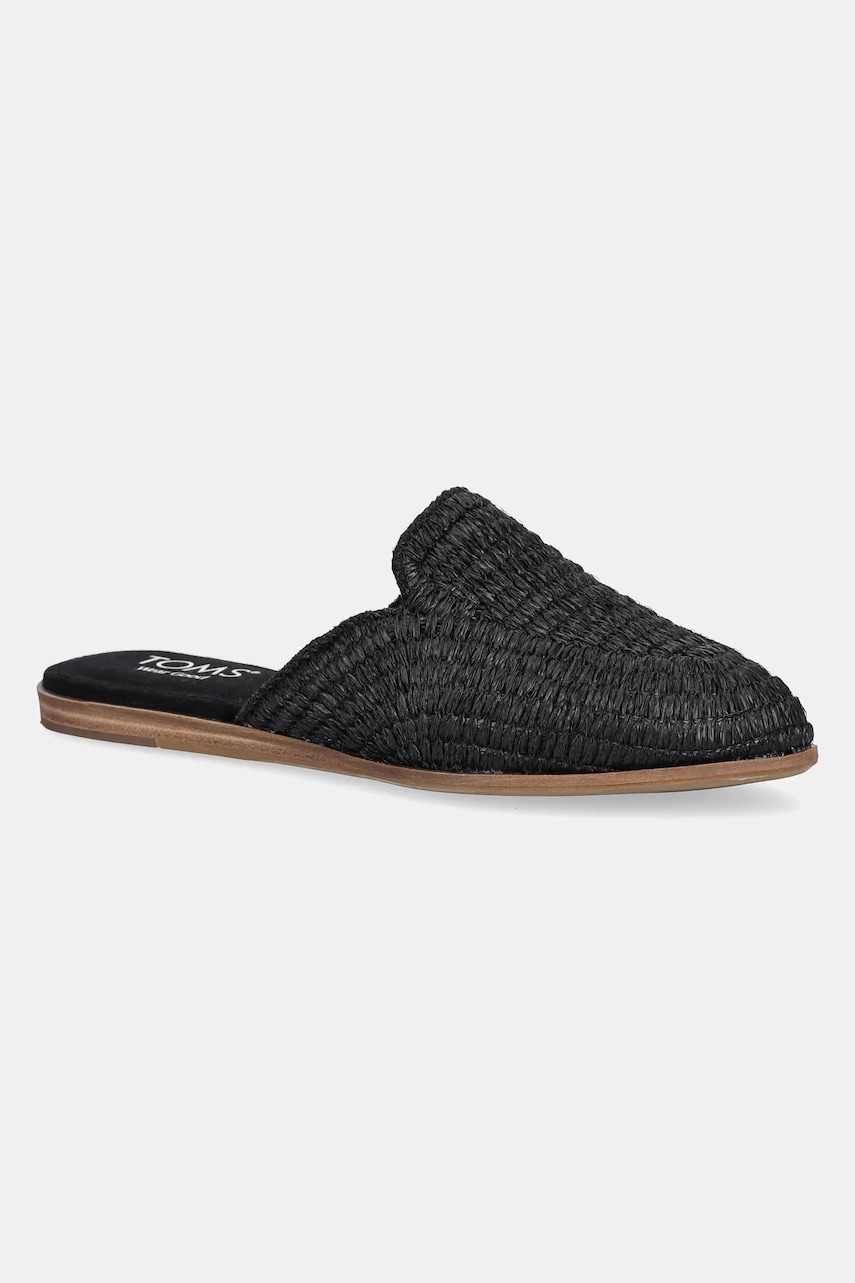 Toms papuci RAFFIA culoarea negru, 10022001 Toms papuci RAFFIA culoarea negru, 10022001