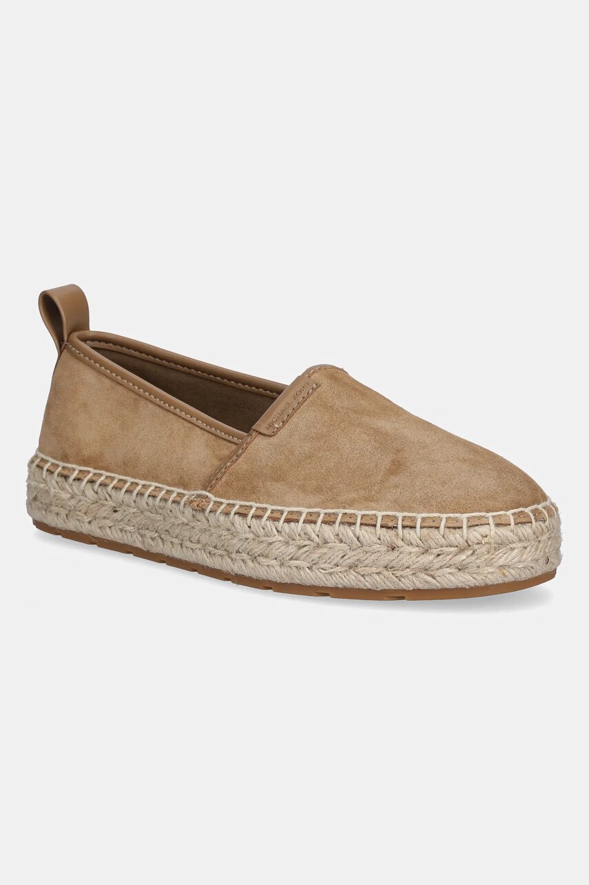 Michael Kors espadrile din piele intoarsa Elias culoarea bej, 42S5ELFP1S.297