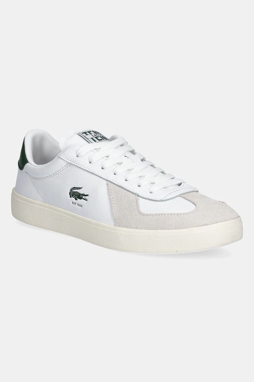 Lacoste sneakers din piele BASESHOT PRO bărbați, culoarea alb, 49SMA0063