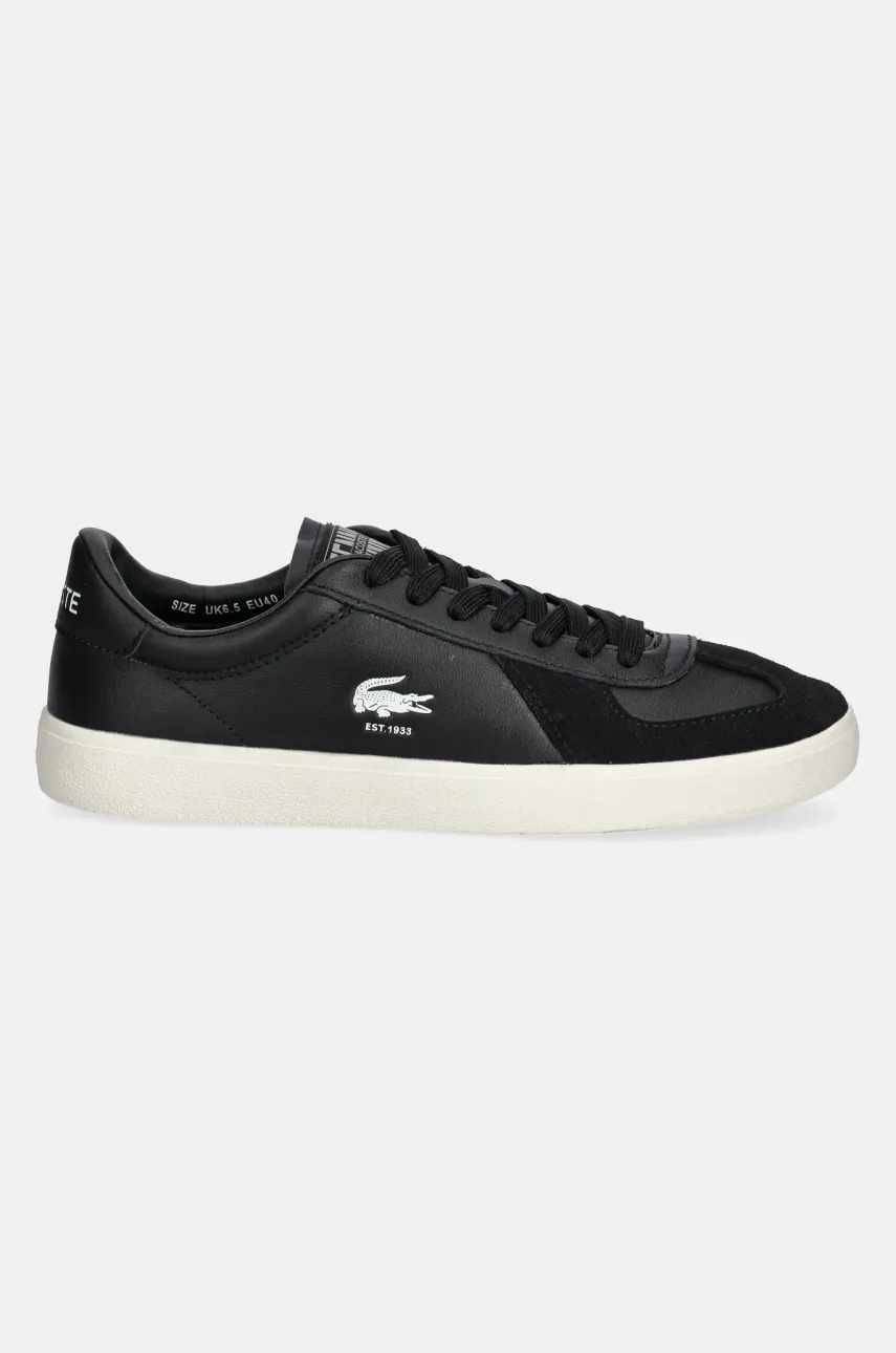 Кожаные кроссовки Lacoste BASESHOT PRO мужские цвет чёрный 49SMA0063 Кожаные кроссовки Lacoste BASESHOT PRO мужские цвет чёрный 49SMA0063