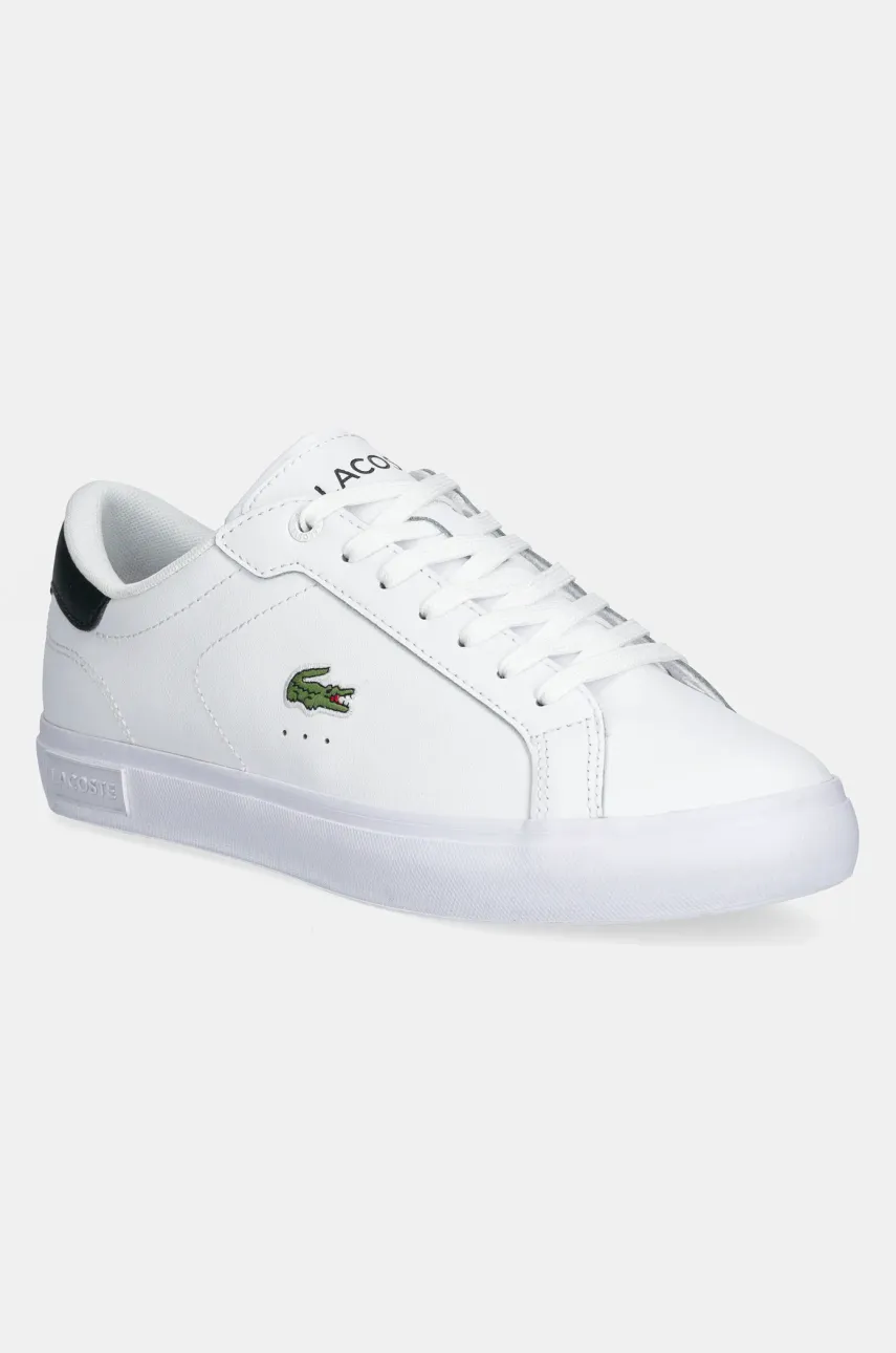 Lacoste sandale de piele POWERCOURT bărbați, culoarea alb, 49SMA0081