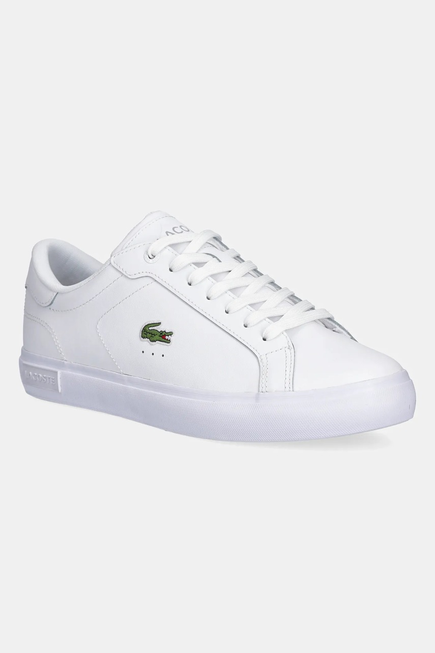 Lacoste sandale de piele POWERCOURT bărbați, culoarea alb, 49SMA0081