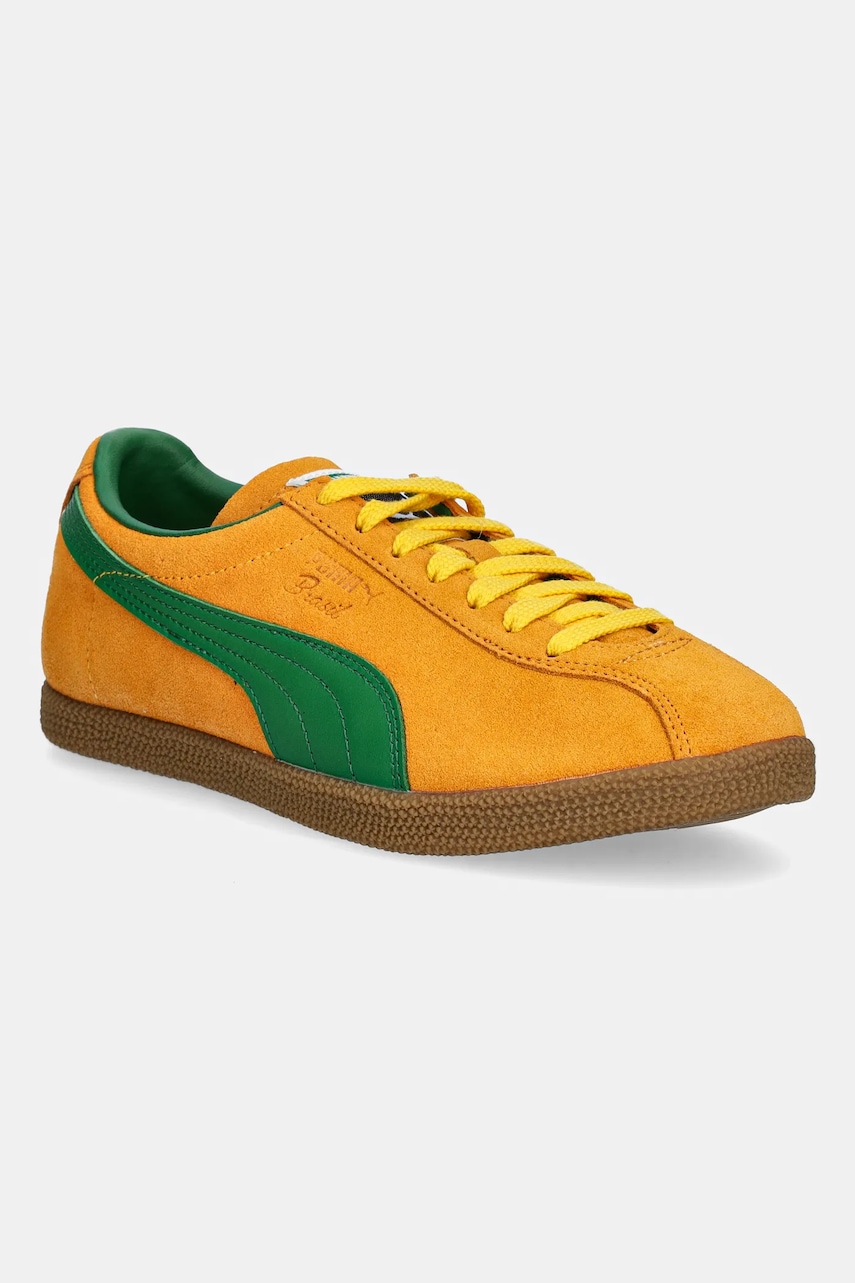 Puma sneakers din piele intoarsă Brasil bărbați, culoarea portocaliu, 401048