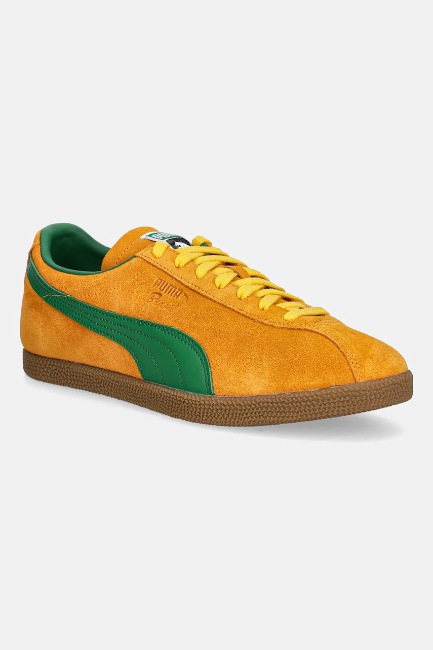Puma sneakers din piele intoarsă Brasil bărbați, culoarea portocaliu, 401048