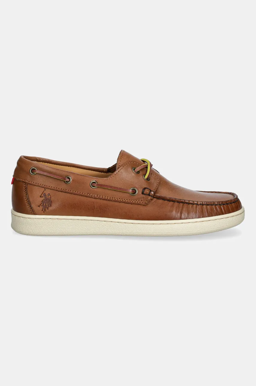 Кожаные мокасины U.S. Polo Assn. MIGUEL001M/5L1 MIGUEL мужские цвет коричневый MIGUEL001M/5L1 Кожаные мокасины U.S. Polo Assn. MIGUEL001M/5L1 MIGUEL мужские цвет коричневый MIGUEL001M/5L1
