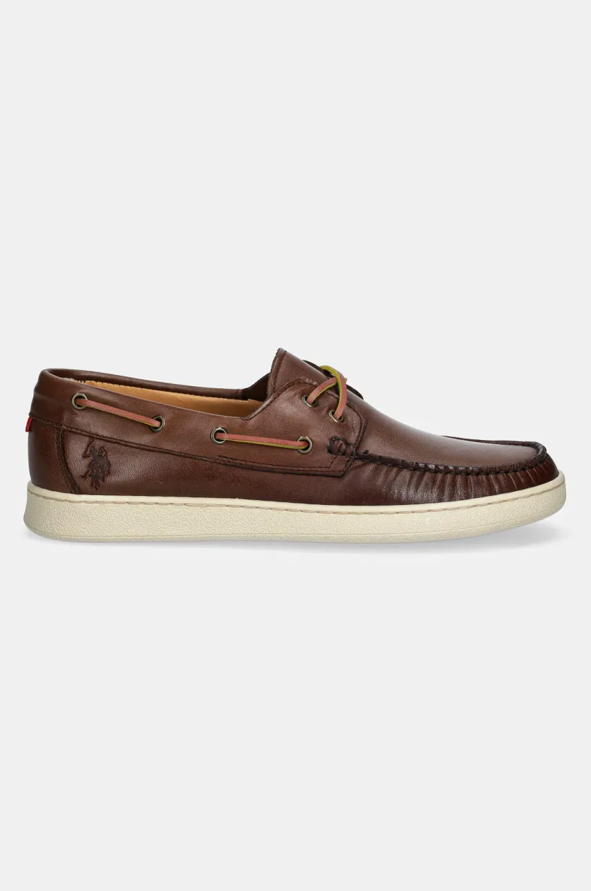 Кожаные мокасины U.S. Polo Assn. MIGUEL001M/5L1 MIGUEL мужские цвет коричневый MIGUEL001M/5L1 Кожаные мокасины U.S. Polo Assn. MIGUEL001M/5L1 MIGUEL мужские цвет коричневый MIGUEL001M/5L1