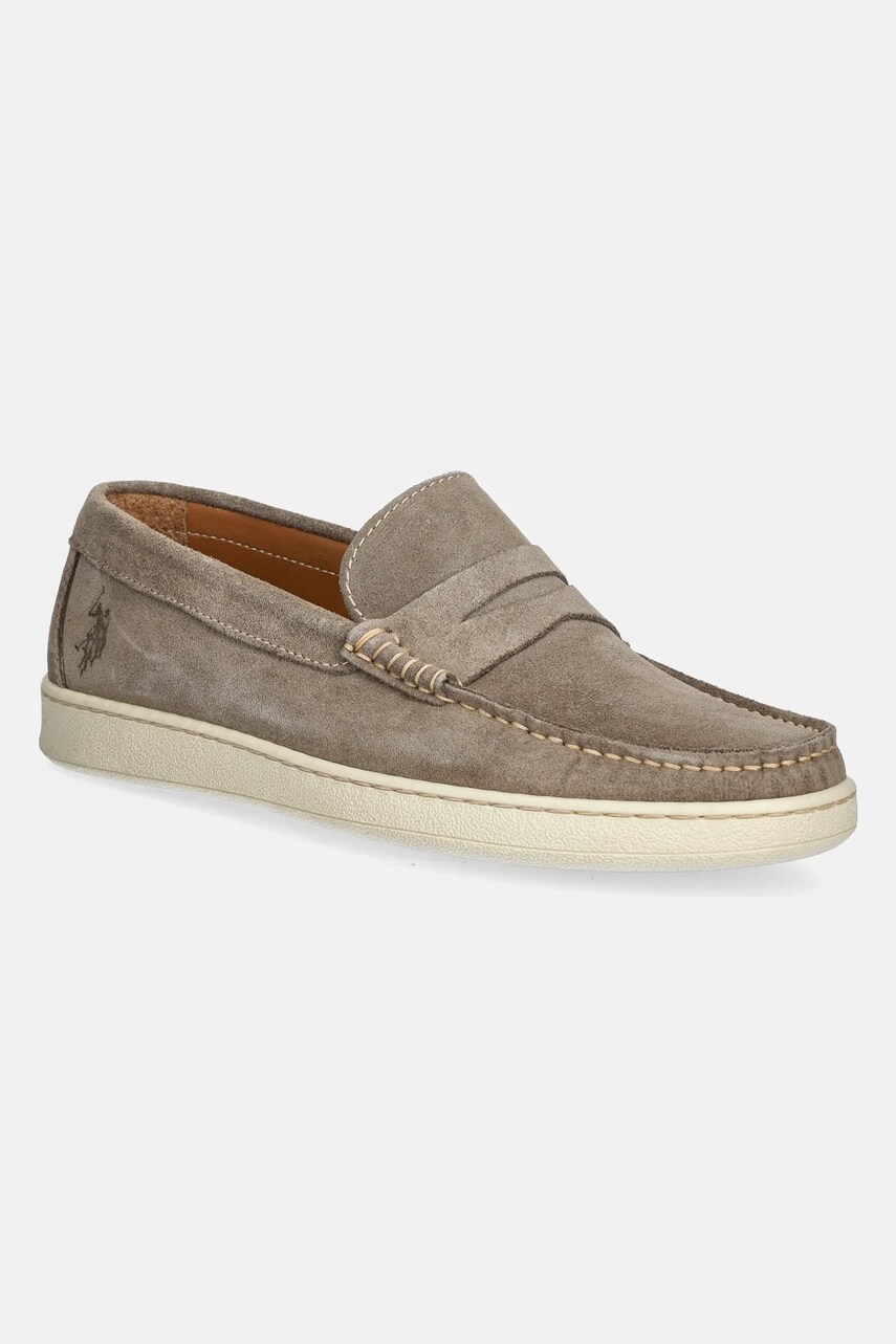 U.S. Polo Assn. mocasini din piele întoarsă MIGUEL bărbați, culoarea gri MIGUEL002M/5S1
