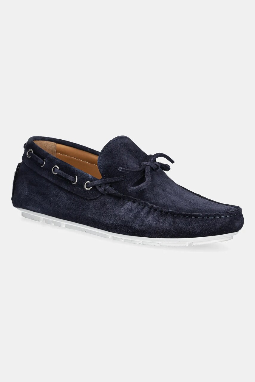 U.S. Polo Assn. mocasini din piele intoarsa PABLO001M/5S1 barbati, culoarea albastru marin, PABLO
