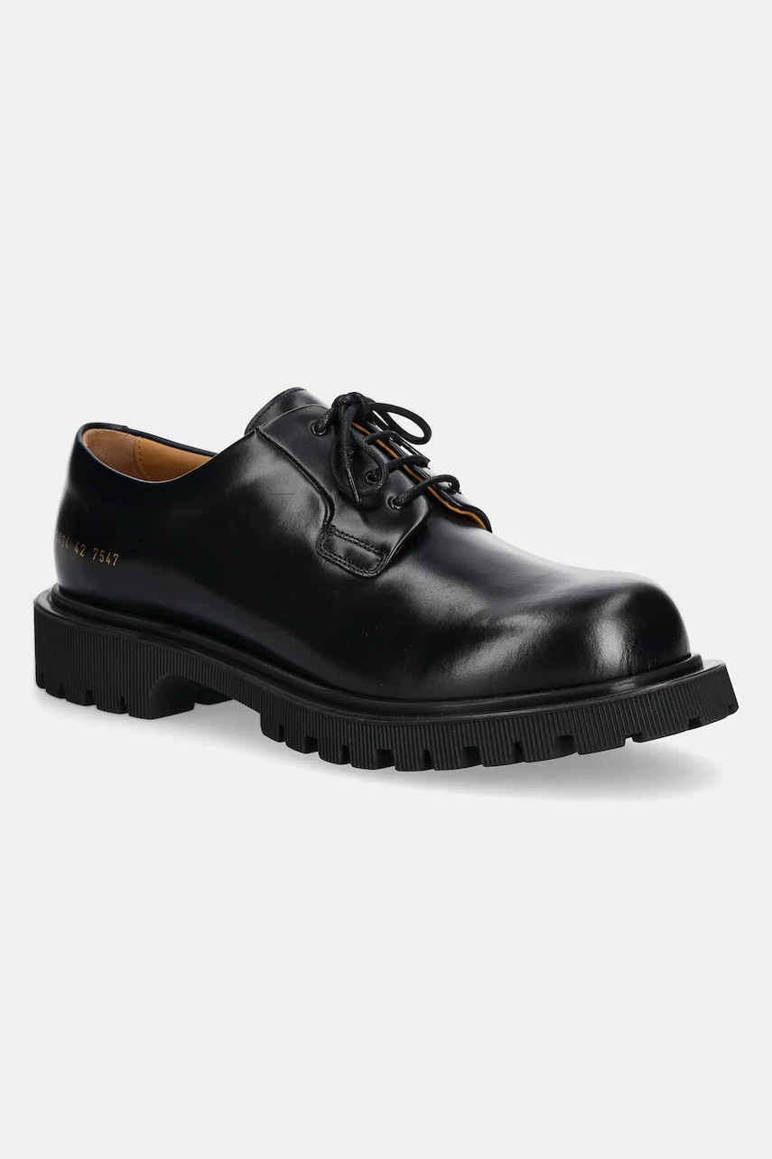 Common Projects pantofi de piele Chunky Derby barbati, culoarea negru, 2494 Common Projects pantofi de piele Chunky Derby barbati, culoarea negru, 2494