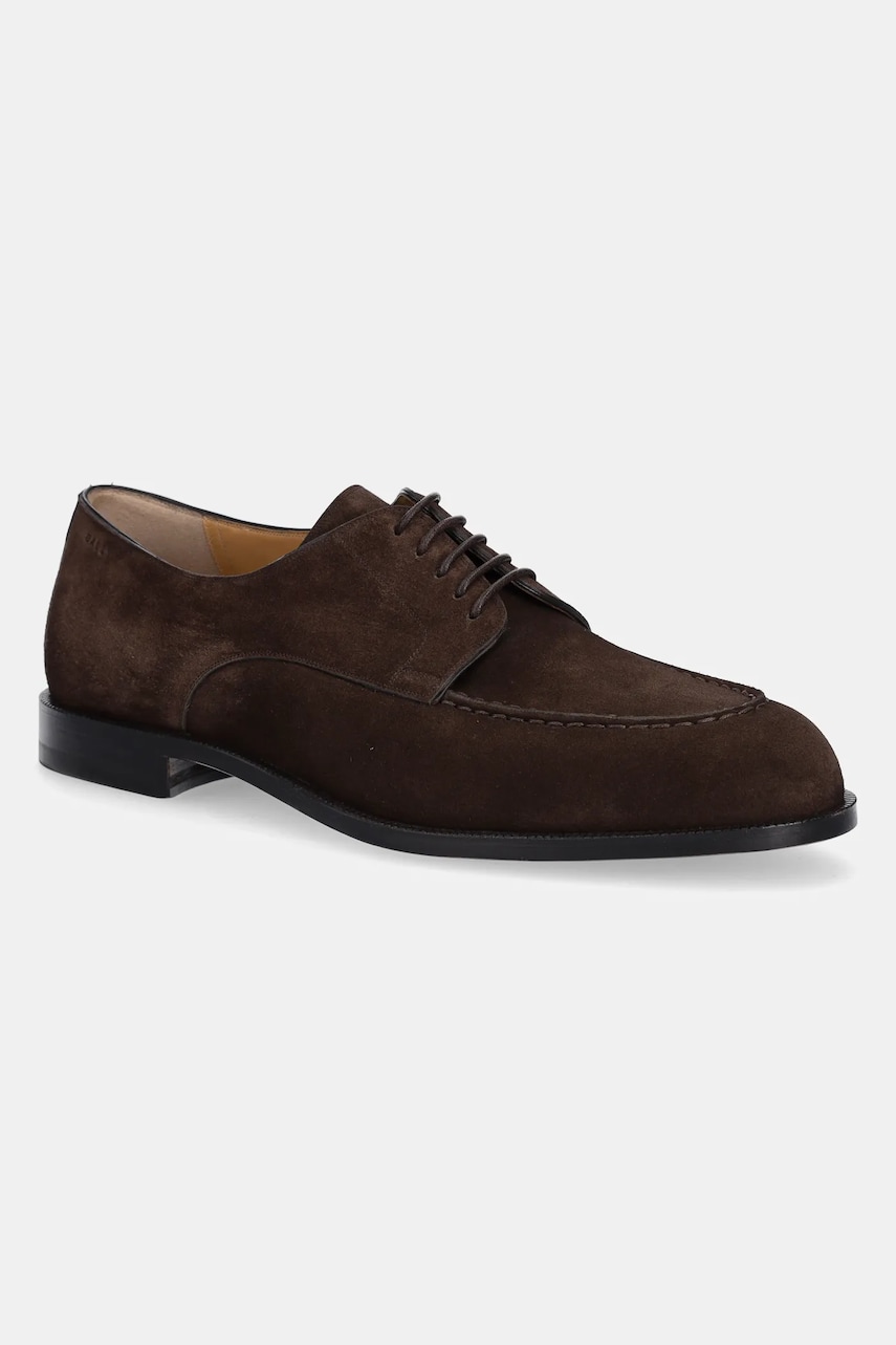 Bally pantofi de piele intoarsa barbati, culoarea maro, MSF0GC Bally pantofi de piele intoarsa barbati, culoarea maro, MSF0GC