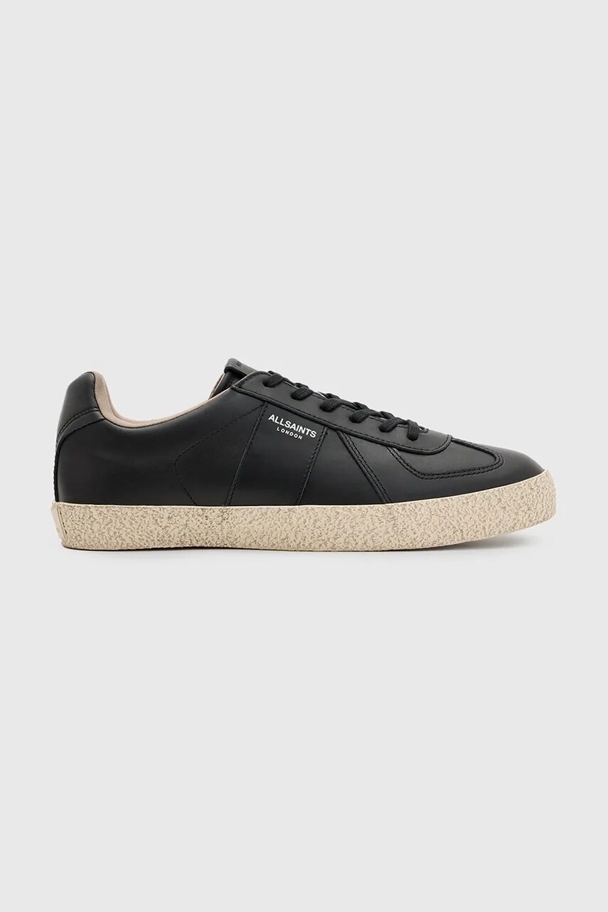 AllSaints sneakers din piele Jaimee Leather Low Top barbati, culoarea negru, M001FB